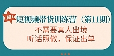 视频带货训练营，不需要真人出境，听话照做，保证出单（第11期）